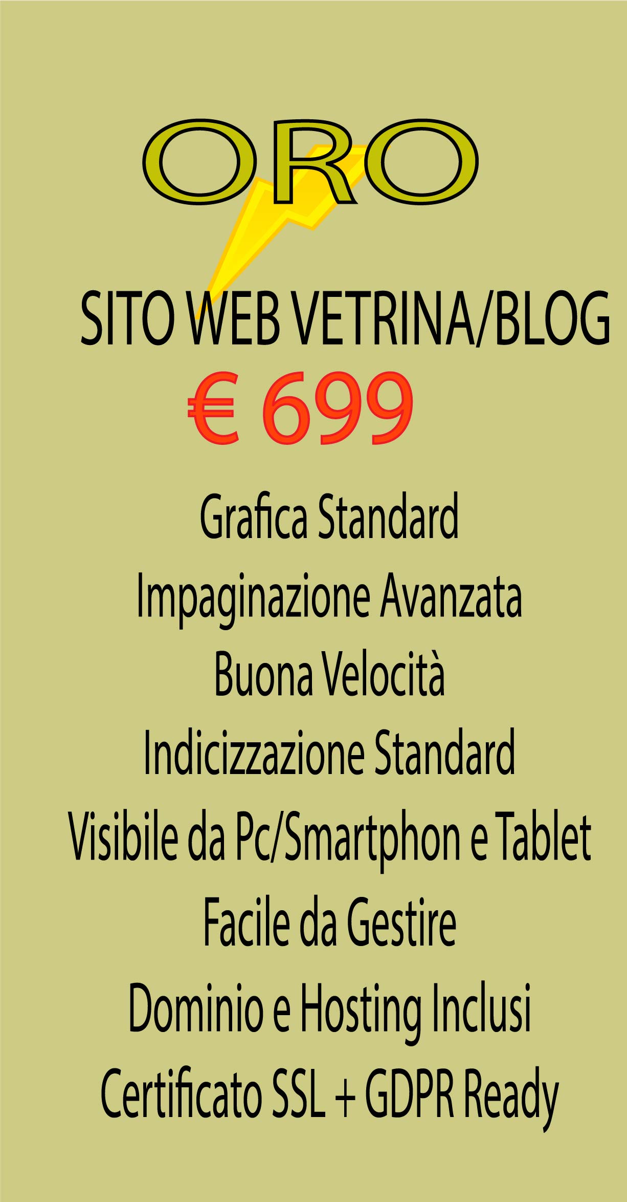 SITO WEB VETRINA/BLOG-ORO