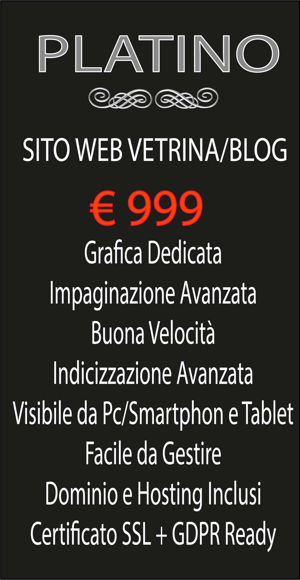 SITO WEB VETRINA/BLOG-PLATINO